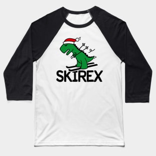 Skirex T-Rex Ski skiing Dinosaur Christmas gift Baseball T-Shirt